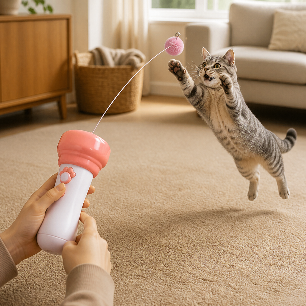 Interactive Pom-Pom Launcher Tod for Cats