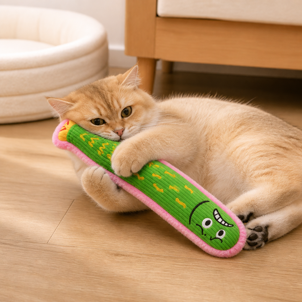 Catnip Crinkle Kicker Toy – Plush Cat Kick & Cuddle Toy