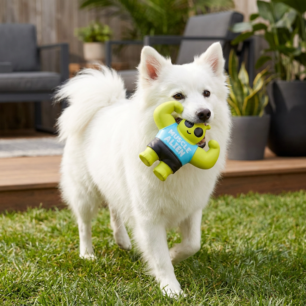 Durable Squeaky Muscle Buddy Dog Toy