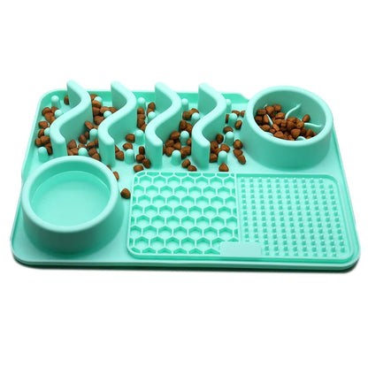 Interactive Lick Mat For Dogs And Cats - Anti - Snare Bowl With Food Search Game