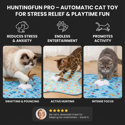 HuntingFun Pro – Automatic cat toy for stress relief and playtime fun
