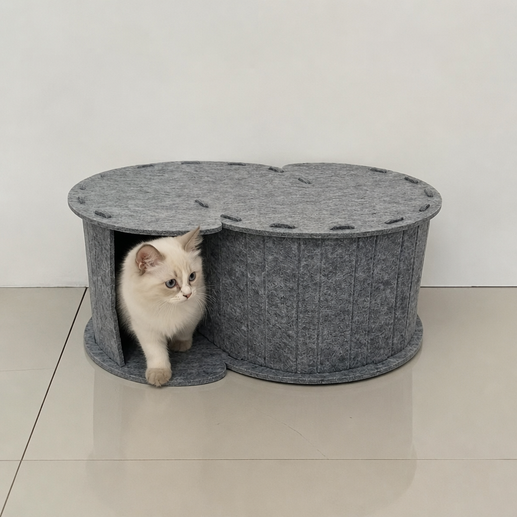 2-in-1 Interactive Play Cat Bed & Scratcher Hideaway