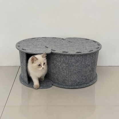 2-in-1 Interactive Play Cat Bed & Scratcher Hideaway
