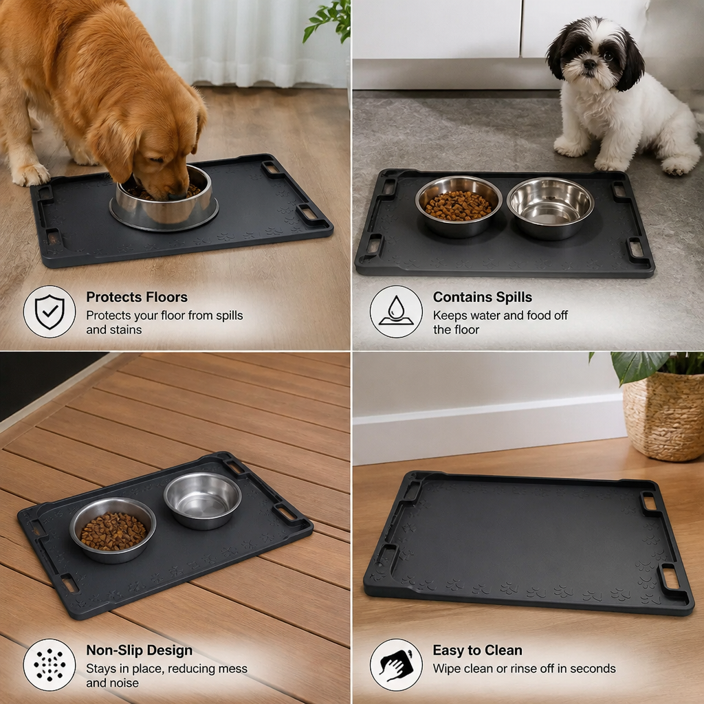 Non-Slip Mat for Food and Water Bowls