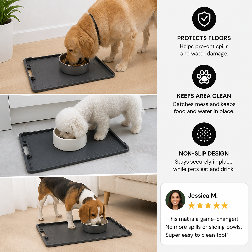 Non-Slip Mat for Food and Water Bowls