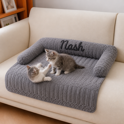 Personalized Fluffy Cat Sofa Bed & Protective Couch Cover