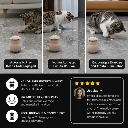 Automatic Motion-Activated Cat Laser Toy