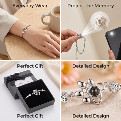Personalized Paw Photo Projection Keepsake Bracelet