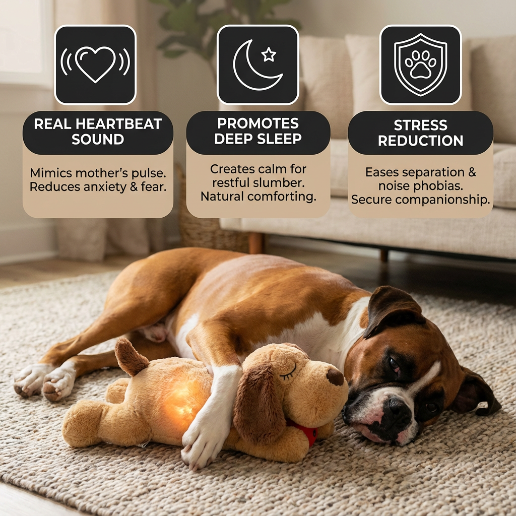 Calming Heartbeat Plush Toy for Pets – Anxiety-Relieving & Stress-Reducing