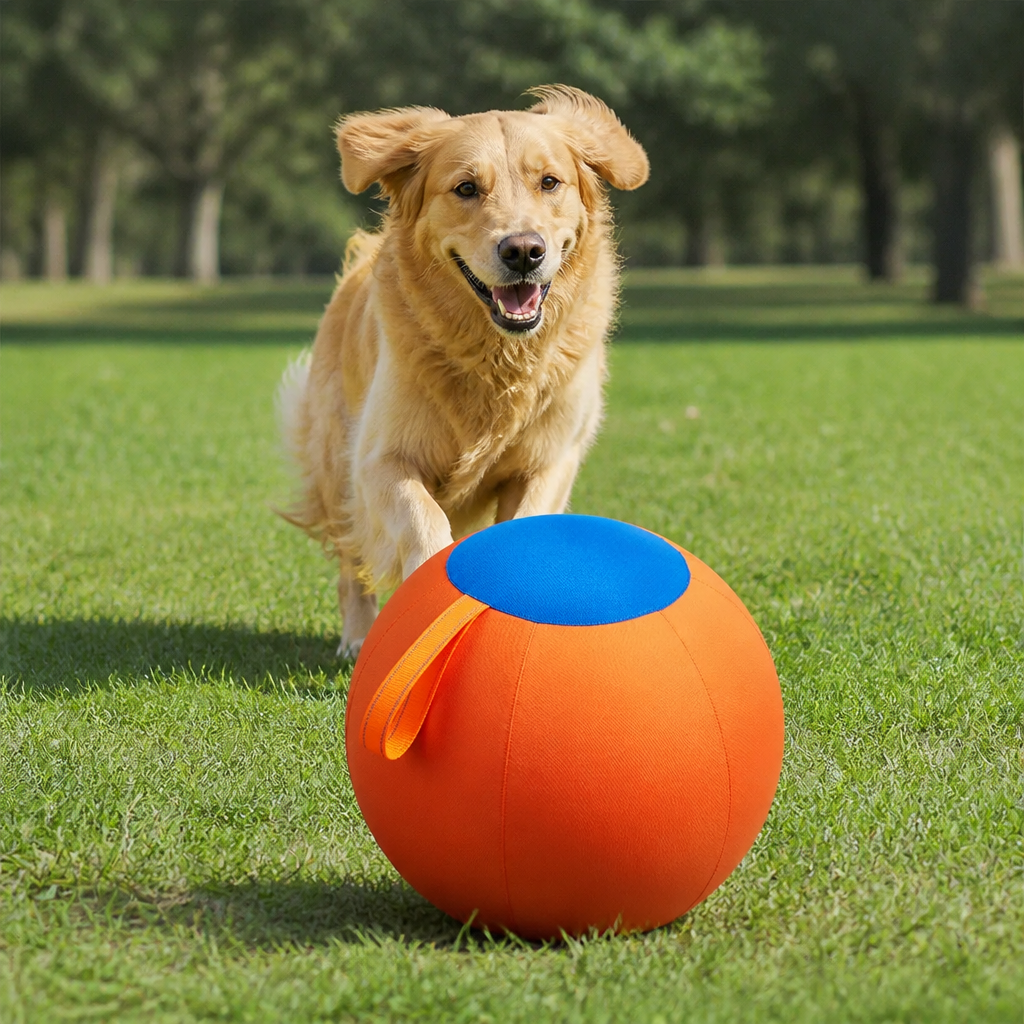 Durable training ball with cover for dogs