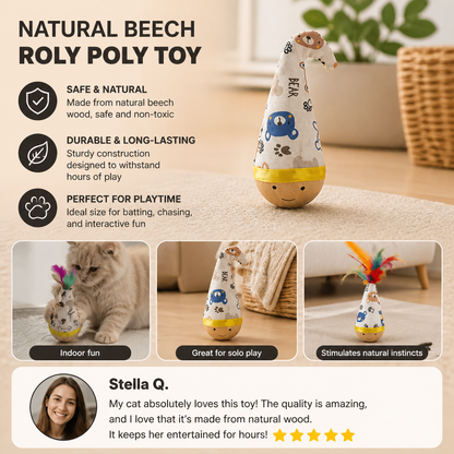 Natural Beech beech wood roly poly toy