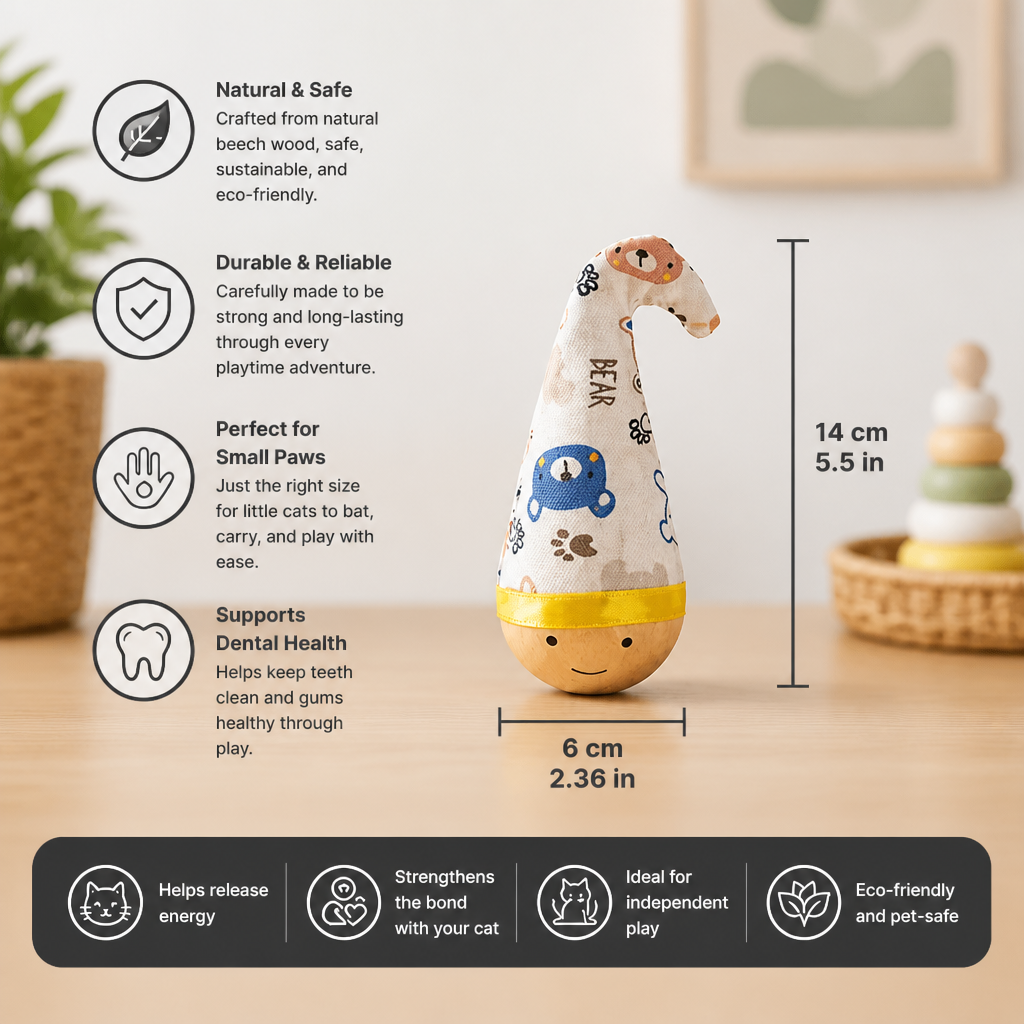 Natural Beech beech wood roly poly toy
