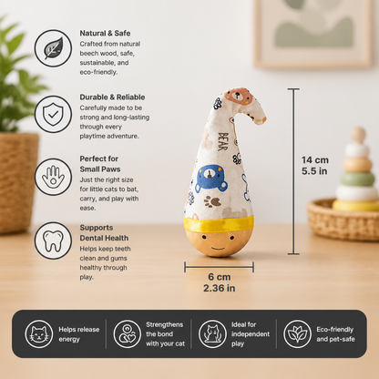 Natural Beech beech wood roly poly toy