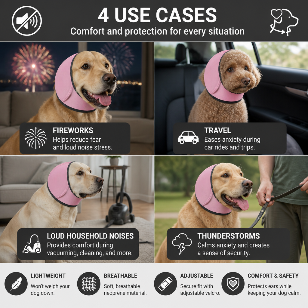 Protection Dog Ear Muffs Noise-Reducing & Anxiety-Calming Ear Cover