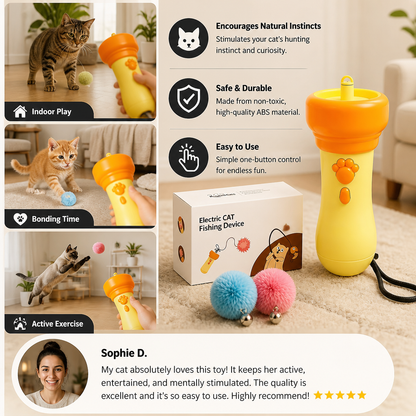 Interactive Pom-Pom Launcher Tod for Cats
