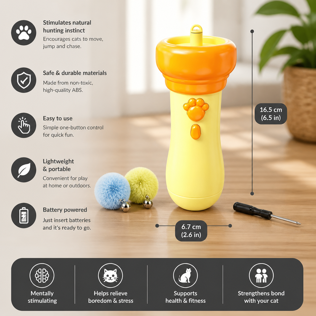 Interactive Pom-Pom Launcher Tod for Cats