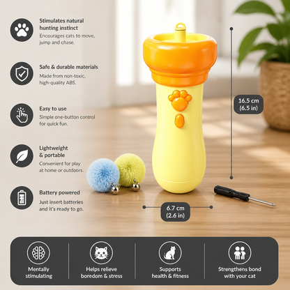 Interactive Pom-Pom Launcher Tod for Cats