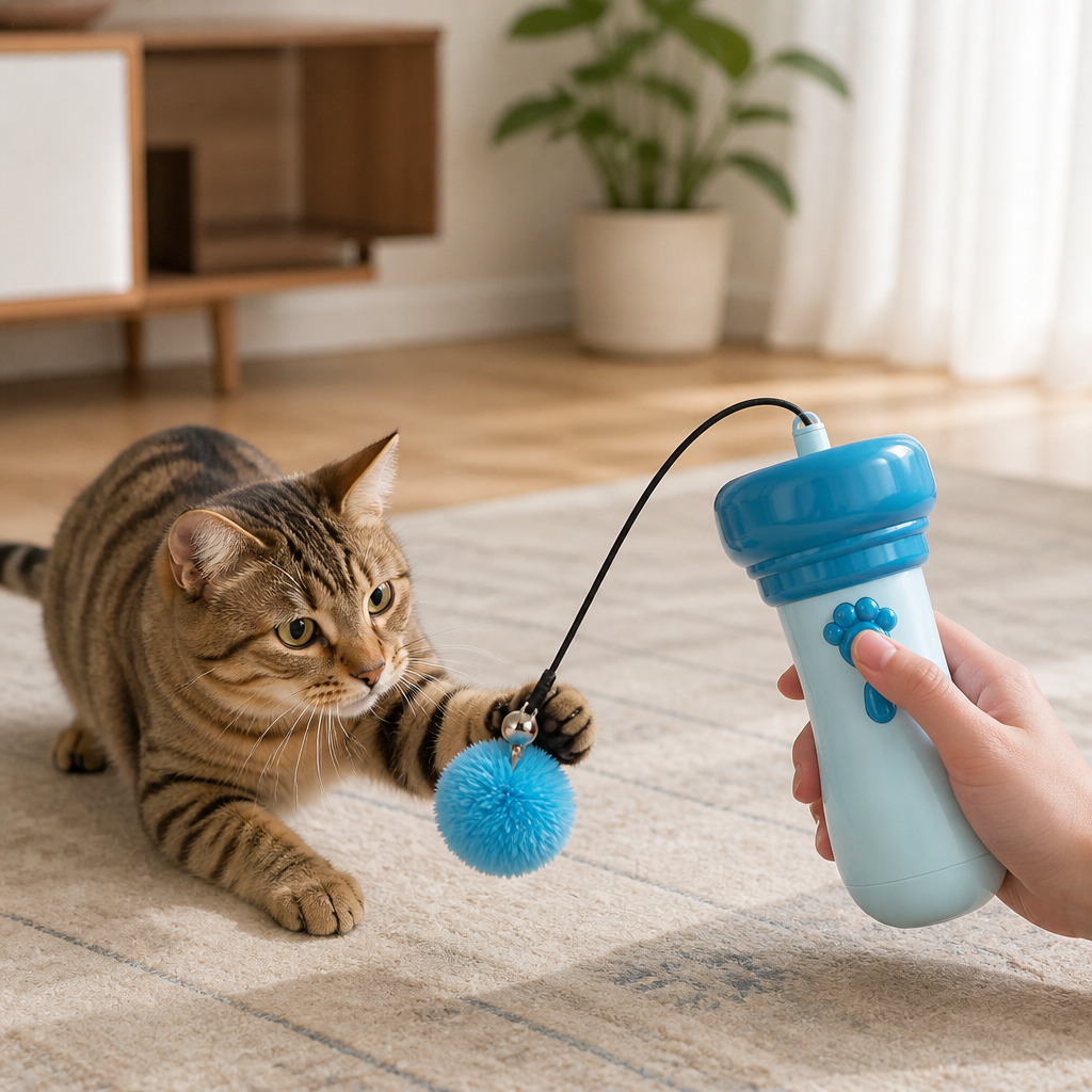 Interactive Pom-Pom Launcher Tod for Cats