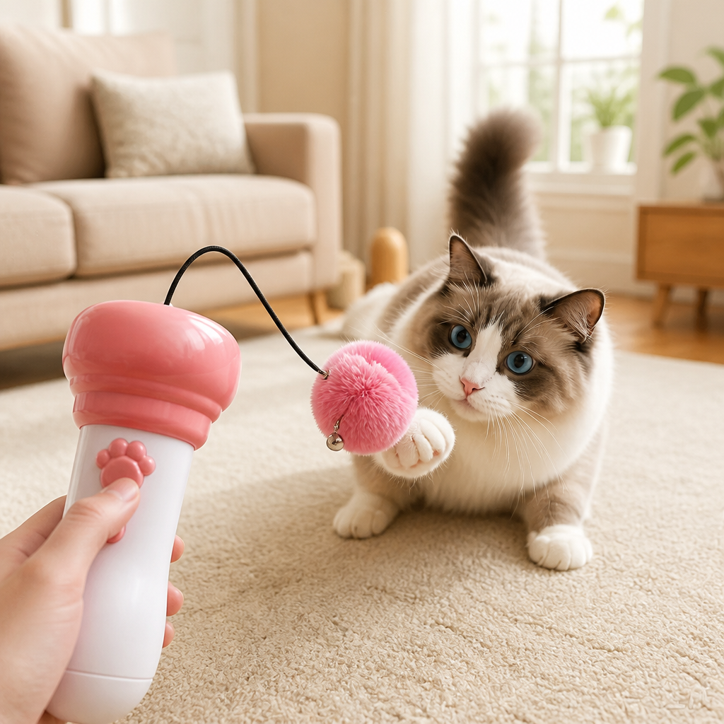Interactive Pom-Pom Launcher Tod for Cats