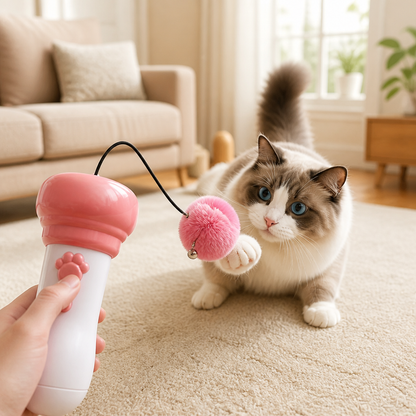 Interactive Pom-Pom Launcher Tod for Cats