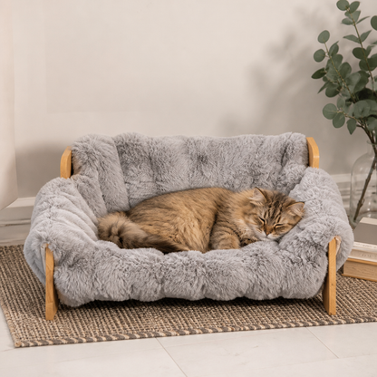 Luxury Elevated Solid Wood Pet Couch Bed