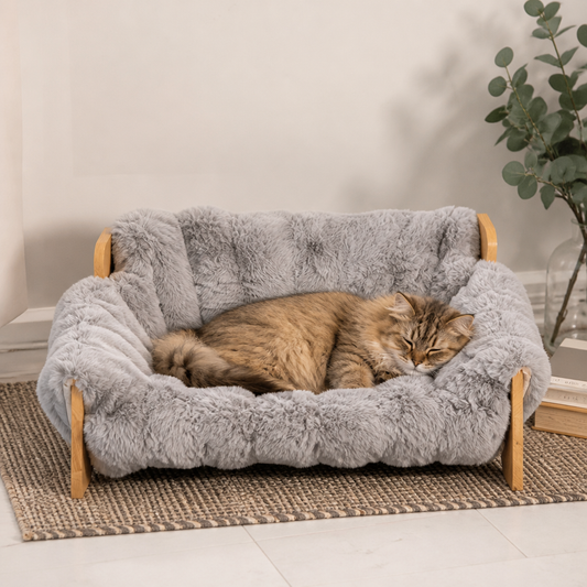 Luxury Elevated Solid Wood Pet Couch Bed