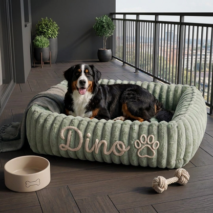 Personalized Fluffy Cloud Dog Bed with Soft Bolsters