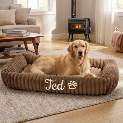 Personalized Fluffy Cloud Dog Bed with Soft Bolsters