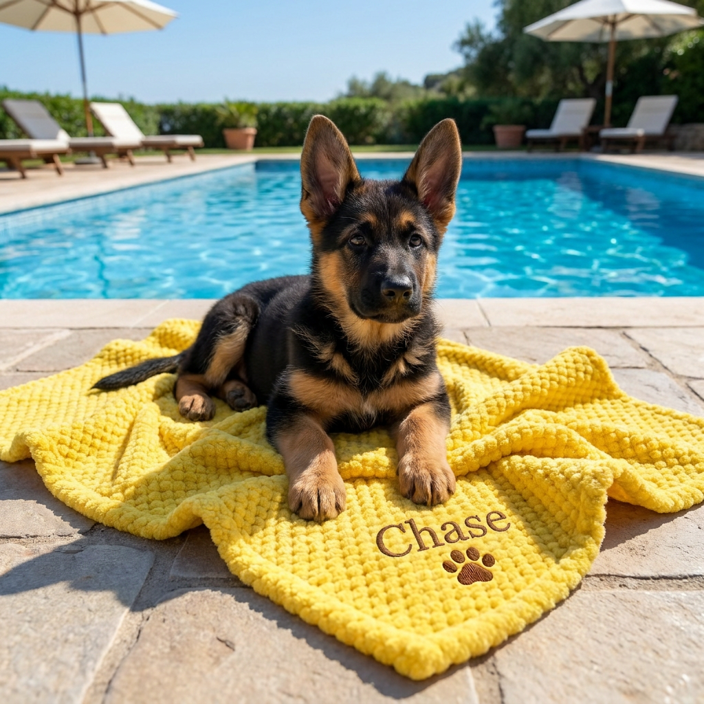 Personalized Fluffy Dog Blanket with Custom Embroidery