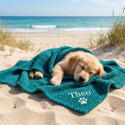 Personalized Fluffy Dog Blanket with Custom Embroidery