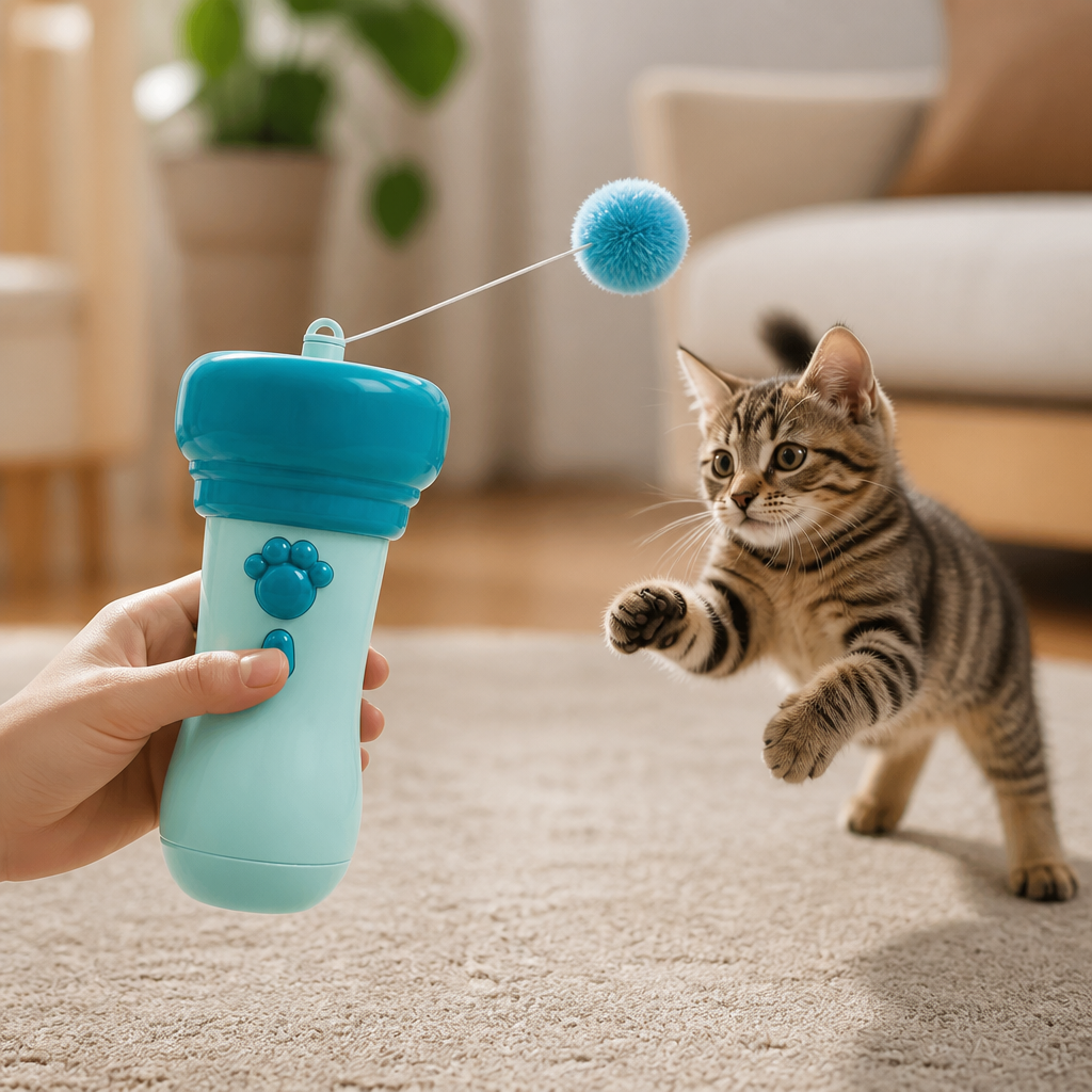 Interactive Pom-Pom Launcher Tod for Cats