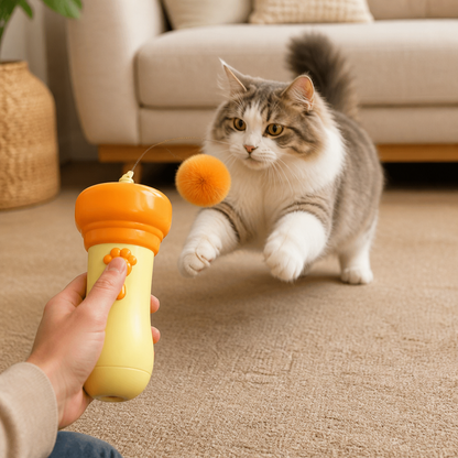 Interactive Pom-Pom Launcher Tod for Cats