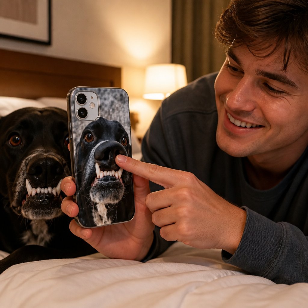 Personalized Pet Photo Phone Case with 3D Squeezable Nose