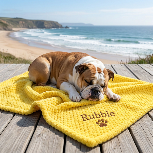 Personalized Fluffy Dog Blanket with Custom Embroidery