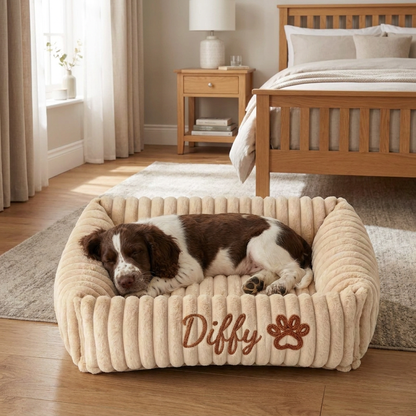 Personalized Fluffy Cloud Dog Bed with Soft Bolsters