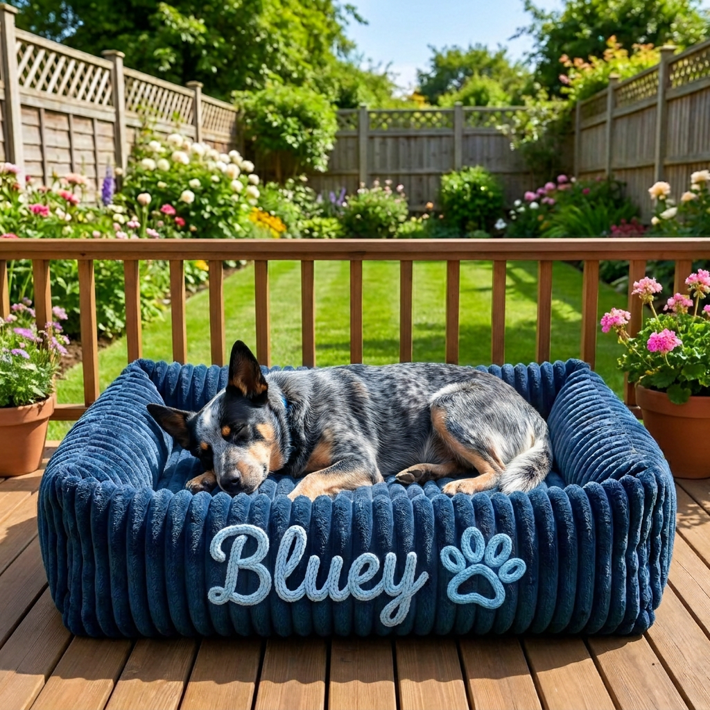 Personalized Fluffy Cloud Dog Bed with Soft Bolsters