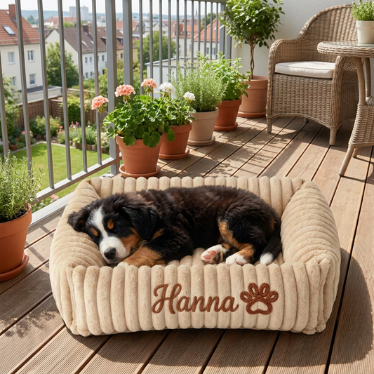 Personalized Fluffy Cloud Dog Bed with Soft Bolsters
