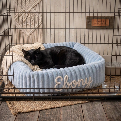 Personalized Fluffy Cloud Cat Bed with Soft Bolsters