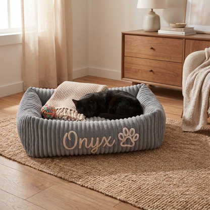 Personalized Fluffy Cloud Cat Bed with Soft Bolsters