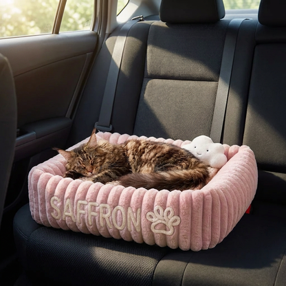 Personalized Fluffy Cloud Cat Bed with Soft Bolsters