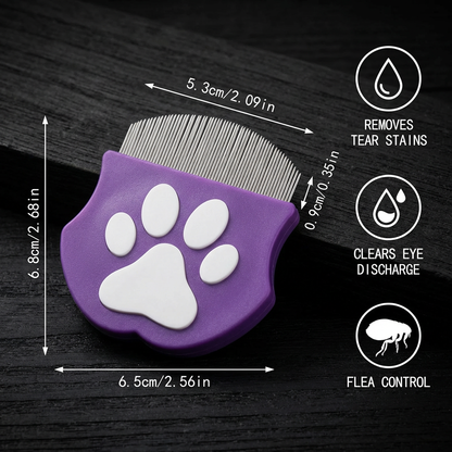 Pet Eye Comb – Facial Grooming Comb for Tear Stains, Eye Discharge & Flea Control