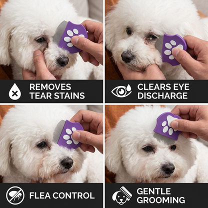 Pet Eye Comb – Facial Grooming Comb for Tear Stains, Eye Discharge & Flea Control