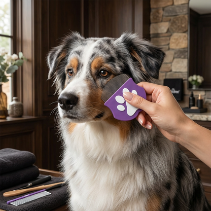 Pet Eye Comb – Facial Grooming Comb for Tear Stains, Eye Discharge & Flea Control