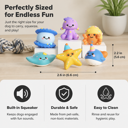 Cute Squeaky Ocean Animal Dog Toy