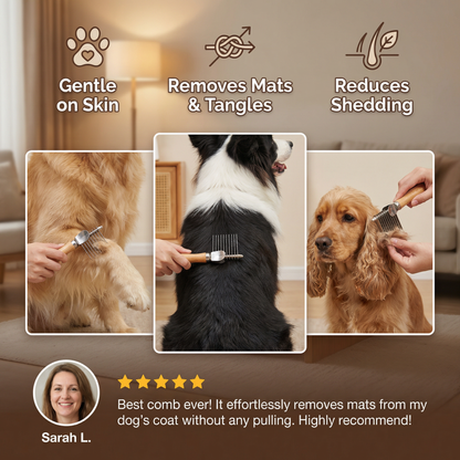 Pet Dematting Comb – Undercoat & Knot Remover