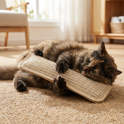 Natural Catnip Toy Scratching Pad made from Hemp Rope for Claw and Dental Care