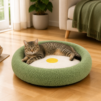 Flower Cat Scratcher Bed – Cozy 2-in-1 Scratching Lounge