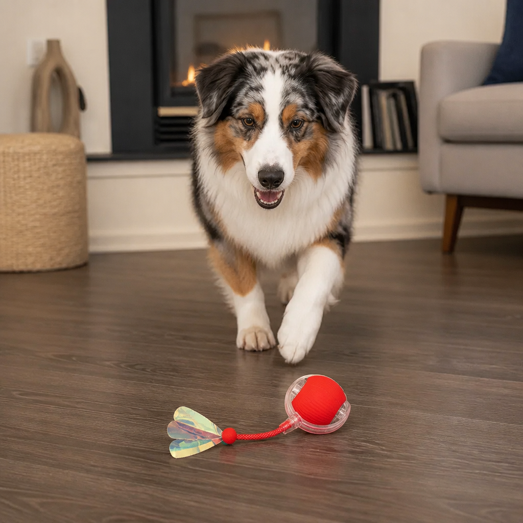 Upgraded Smart Rolling Dog Ball – Durable Interactive Toy with Mesh Tail