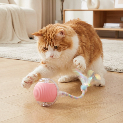 Upgraded Smart Rolling Cat Ball – Durable Interactive Toy with Mesh Tail