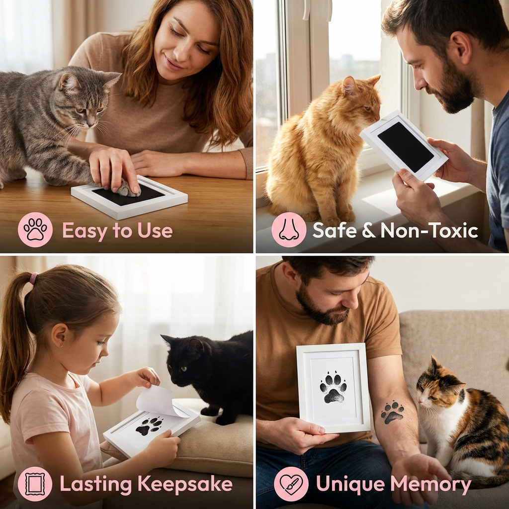 Pet Paw & Nose Print Kit – DIY Keepsake for Cat